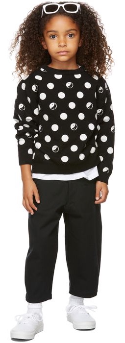 même. SSENSE Exclusive Kids Black & White Yin Yang Polka Dots Sweater