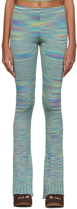 ISA BOULDER SSENSE Exclusive Green & Purple Flared Jelly Lounge Pants