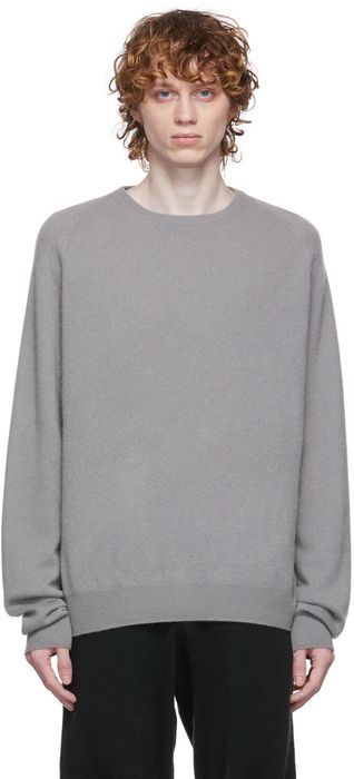 Frenckenberger Grey Cashmere R-Neck Sweater