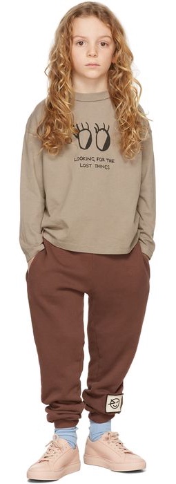 Wynken Kids Taupe Yeux Long Sleeve T-Shirt