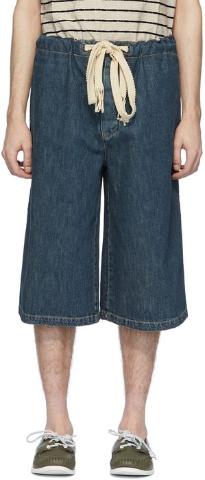 Loewe Blue Denim Drawstring Shorts