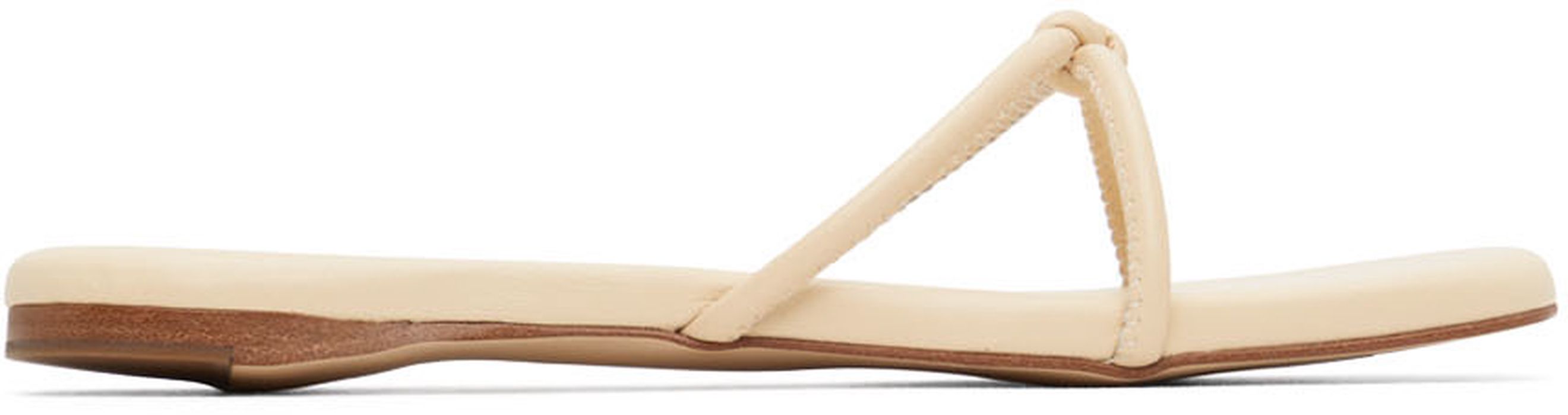 LÉMÉLS Off-White Rope Cross Sandals