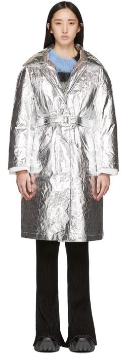 Ienki Ienki SSENSE Exclusive Silver Woolmark Mac Coat