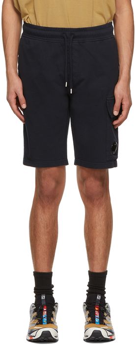 C.P. Company Navy Light Fleece Cargo Shorts