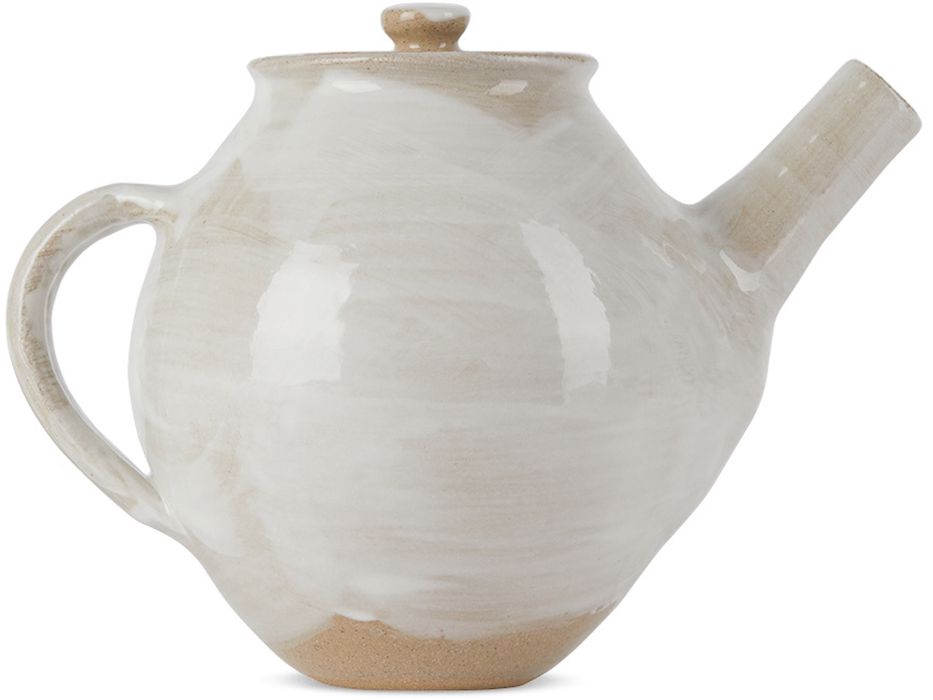 Lily Pearmain SSENSE Exclusive Beige & White Teapot