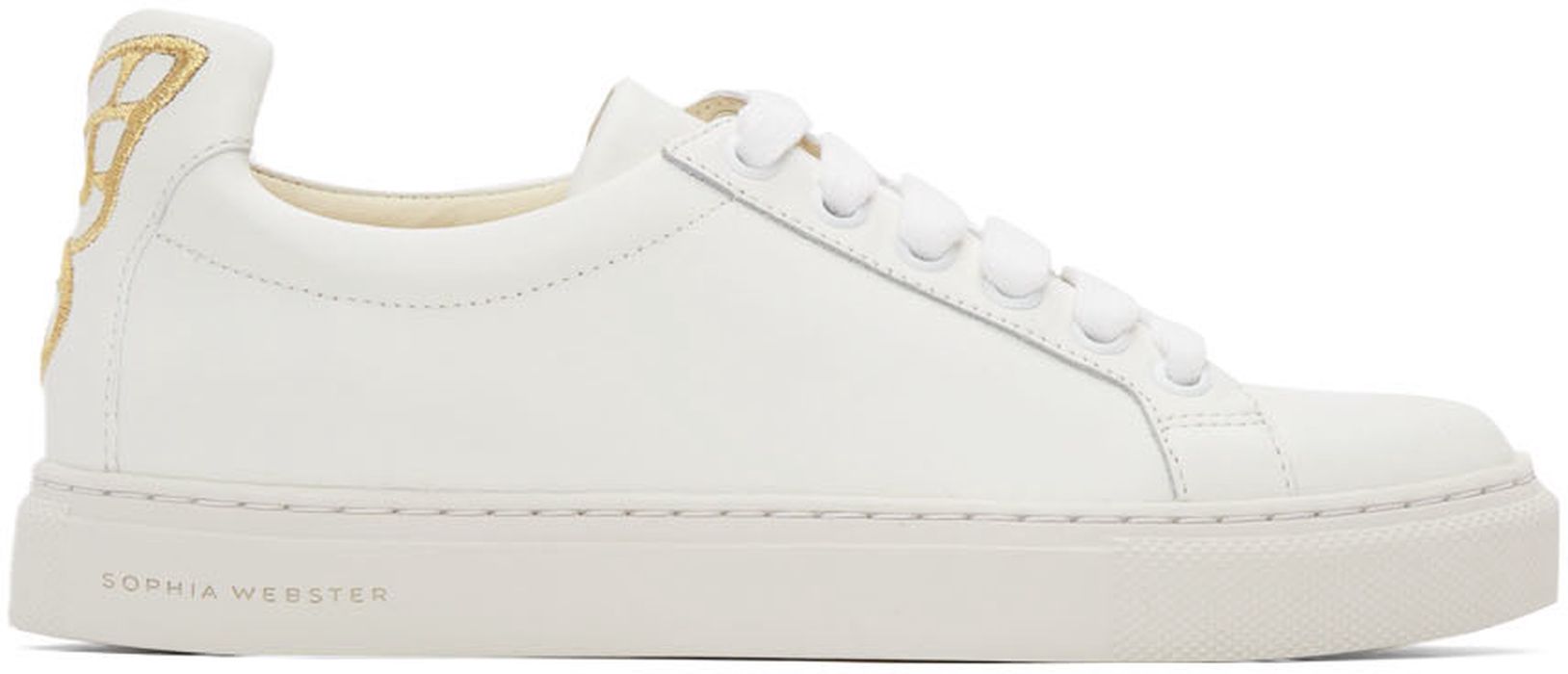 Sophia Webster Off-White & Gold Butterfly Low Sneakers