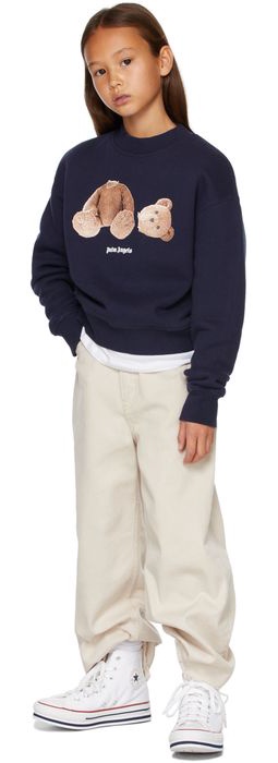 Palm Angels Kids Navy Bear Sweatshirt