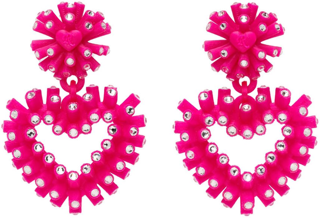 Roussey SSENSE Exclusive Pink 3D-Printed Crush Earrings