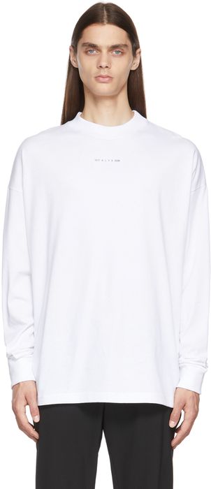 1017 ALYX 9SM White Visual Logo Long Sleeve T-Shirt