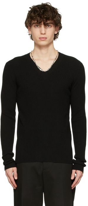 Bottega Veneta Black V-Neck Sweater