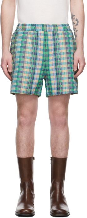 AMOMENTO Multicolor Check Shorts