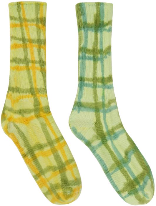 Collina Strada SSENSE Exclusive Green Plaid Socks