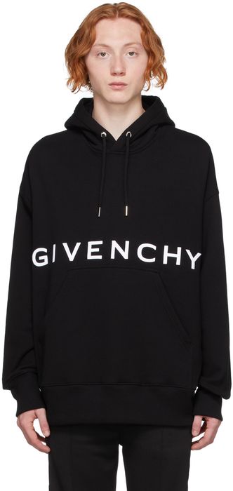 Givenchy Black Embroidered Logo Hoodie