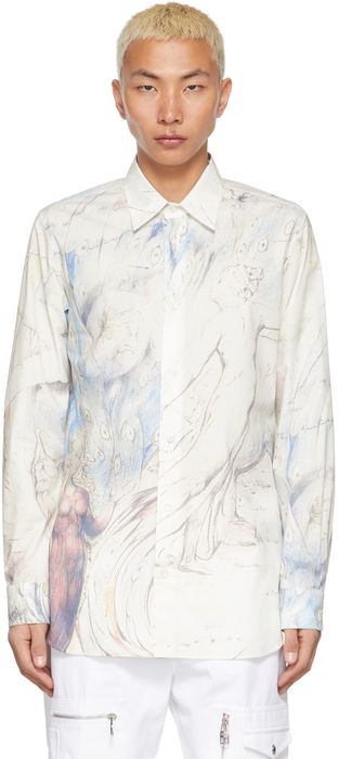 Alexander McQueen White William Blake Dante Print Shirt