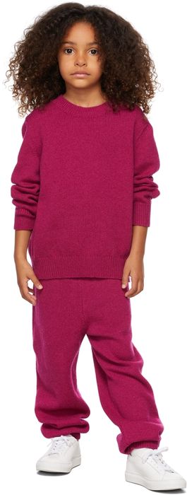 The Row Kids Pink Cashmere Dewey Sweater