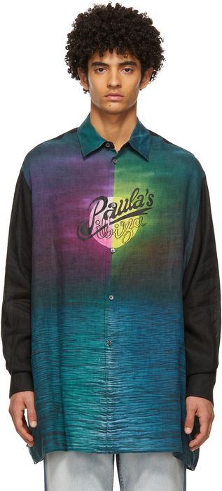 Loewe Multicolor Paula's Ibiza Linen Printed Moon Shirt