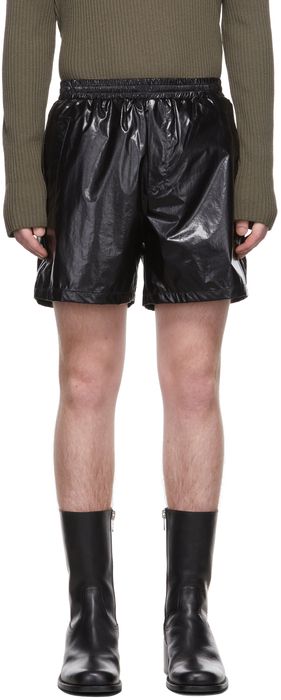 AMOMENTO Black Nylon Banding Shorts