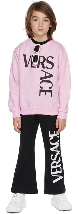 Versace Kids Pink & Black Logo Sweatshirt