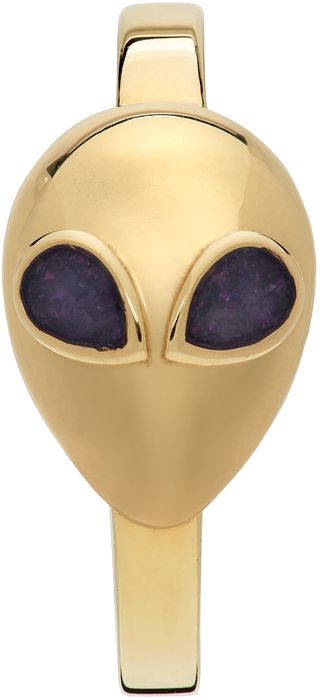 Alina Abegg Gold & Purple Alien Huggie Single Earring
