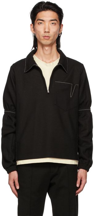 ADYAR Black Knit Zip-Up Jacket