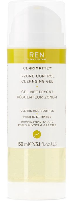 Ren Clean Skincare Clarimatte T-Zone Control Cleansing Gel, 150 mL