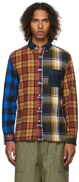 BEAMS PLUS Paneled Nell Shaggy Button-Down Shirt