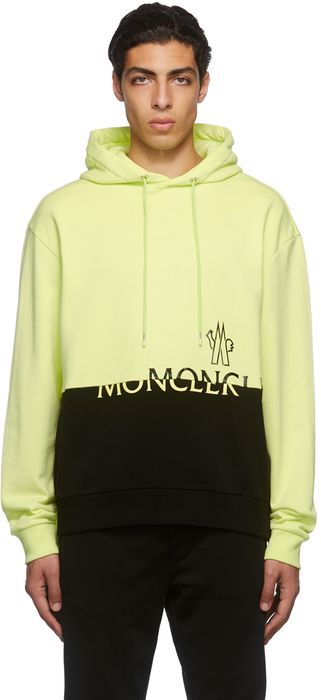 Moncler Yellow and Black Logo Hoodie