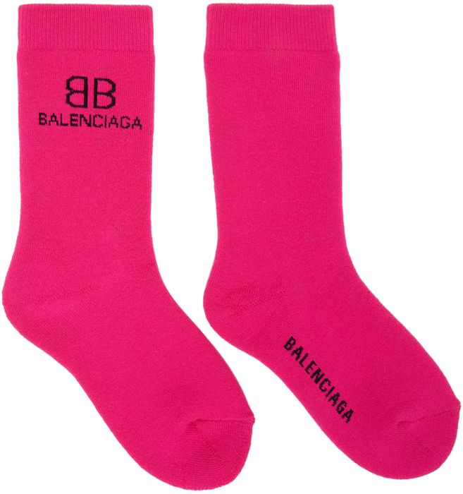Balenciaga Pink & Black BB Socks