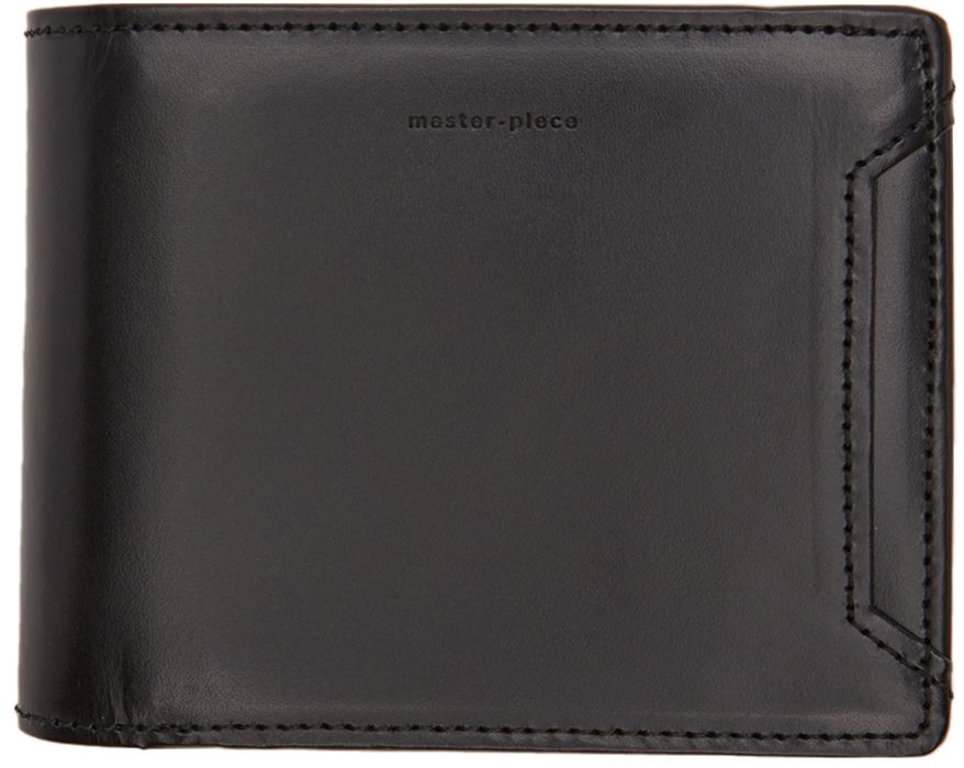 Master-Piece Co Black Notch Bifold Wallet