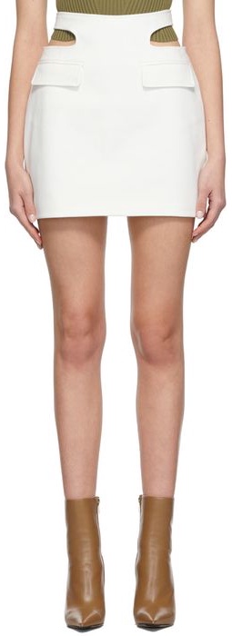 Dion Lee White Y Front Mini Skirt
