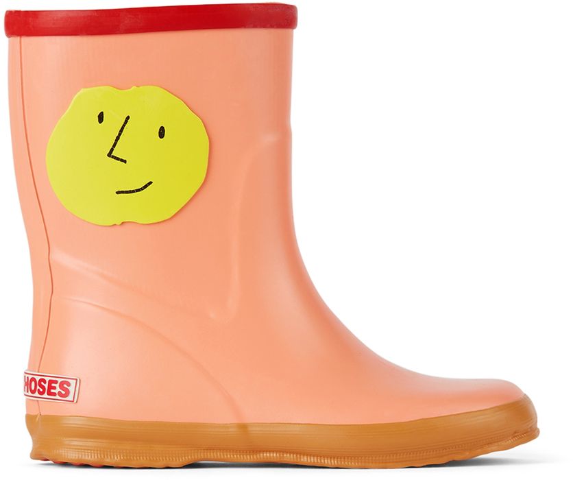 Bobo Choses Kids Pink Faces Rain Boots