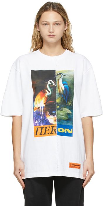 Heron Preston White Split Herons T-Shirt