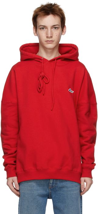 We11done Red Embroidered Logo Hoodie