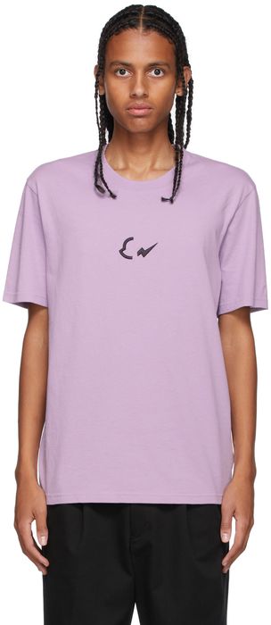 Moncler Genius 7 Moncler FRGMT Hiroshi Fujiwara Purple Embroidered Logo T-Shirt
