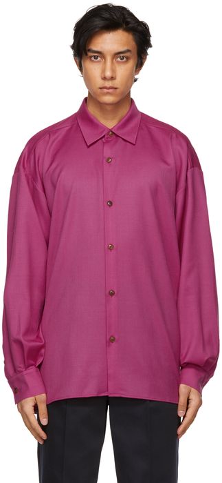 King & Tuckfield Pink Pleated Sleeve Oversized Shirt