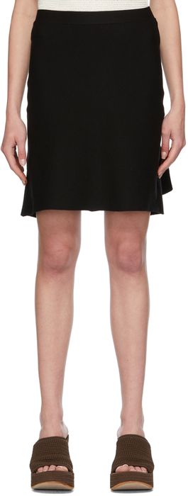 Bottega Veneta Black Knit Godet Skirt