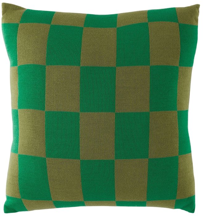 Curio Practice SSENSE Exclusive Green & Khaki Merino Wool Pillow