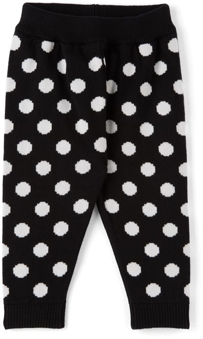 même. Baby Black & White Dots Knit Lounge Pants