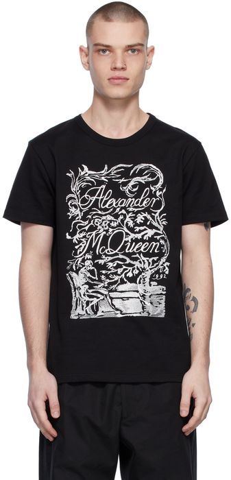 Alexander McQueen Black Embroidered T-Shirt