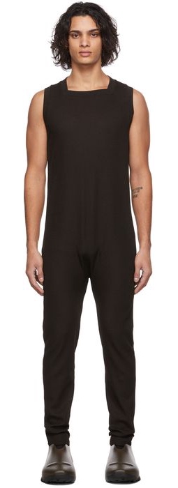 Givenchy Brown Waffle Knit Overalls