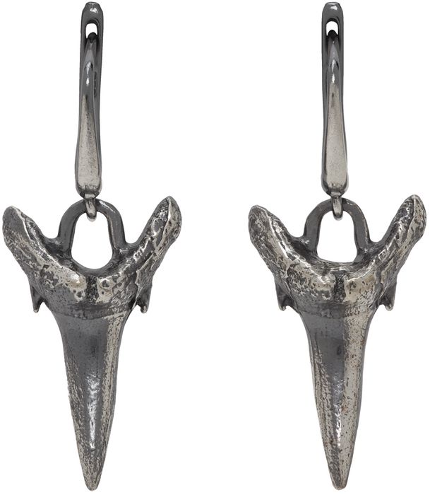 Chin Teo Silver Shark Tooth Earrings