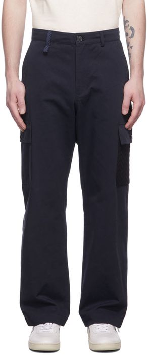 Missoni Navy Cotton Long Trousers