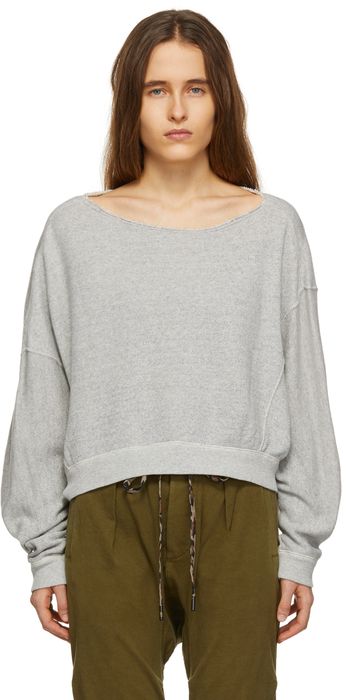 R13 Grey Patti Off-Shoulder Sweatshirt