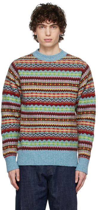 Molly Goddard Blue Wool Gene Crewneck Sweater