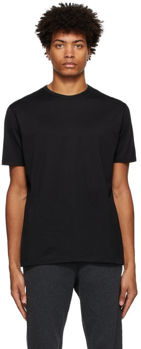 Sunspel Black Classic Cotton T-Shirt