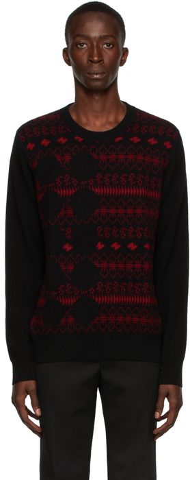 Yuki Hashimoto Black & Red Cashmere Warehouse Sweater