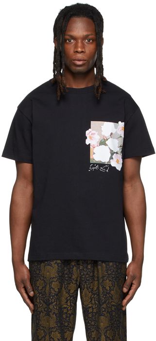 Soulland Black Scribble Flower T-Shirt