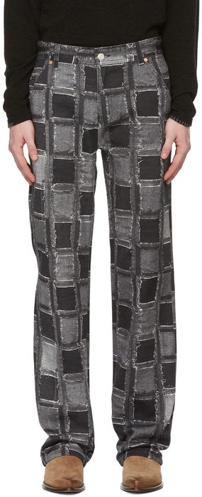 Andersson Bell Black Rode Patchwork Print Jeans