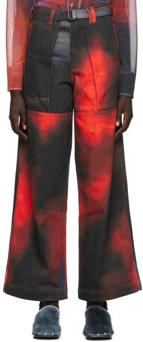 Serapis Black & Red Lava Wide Sailor Jeans