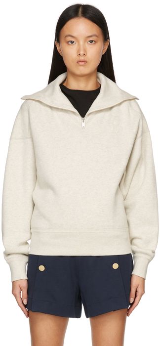 Isabel Marant Etoile Off-White Meloya Half-Zip Sweater